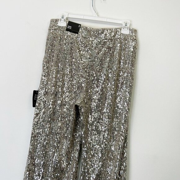 NEW Express Sequin Pants Women’s Size Small High Rise Cropped Swiftie - Picture 6 of 12